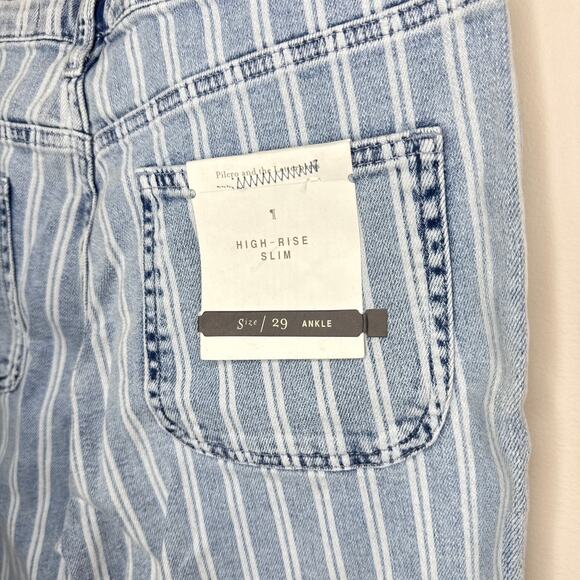NEW NWT Anthropologie Pilcro High-Rise Slim Acid Wash Striped Jeans Size 29 - Picture 9 of 14
